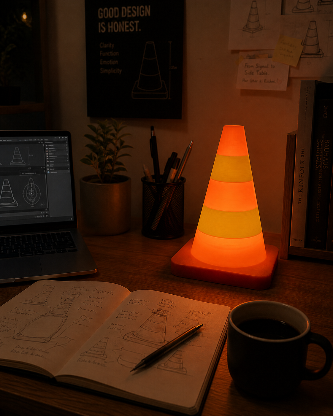 SAFETY CONE DESK LAMP