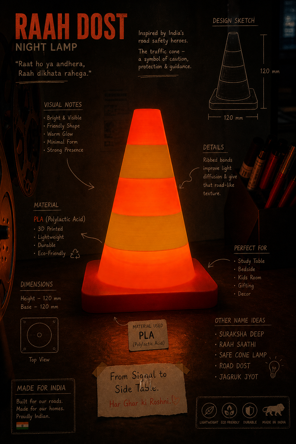 SAFETY CONE DESK LAMP